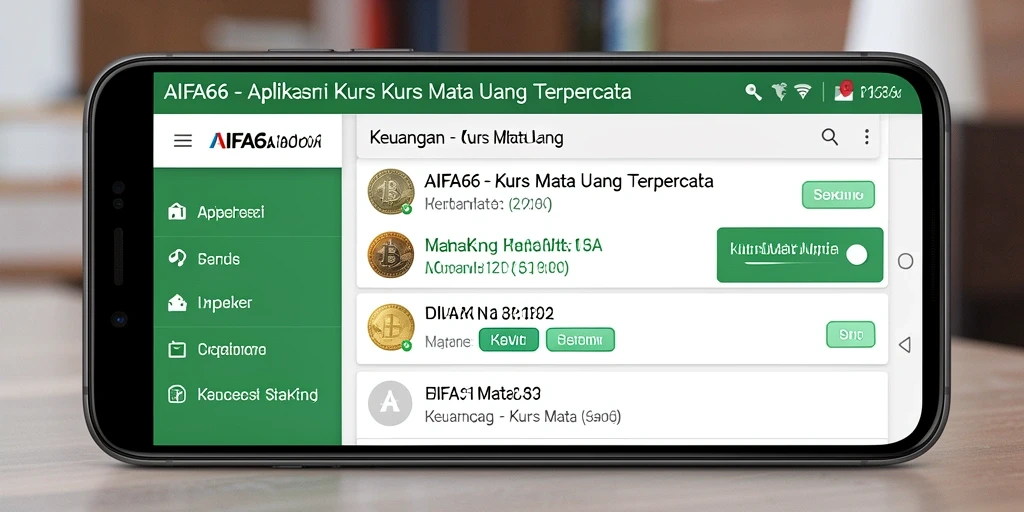 Antarmuka AIFA66 menampilkan kurs mata uang dengan jelas dan mudah dipahami.