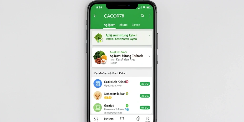 Antarmuka CACOR78 yang intuitif dan mudah digunakan untuk menghitung kalori.
