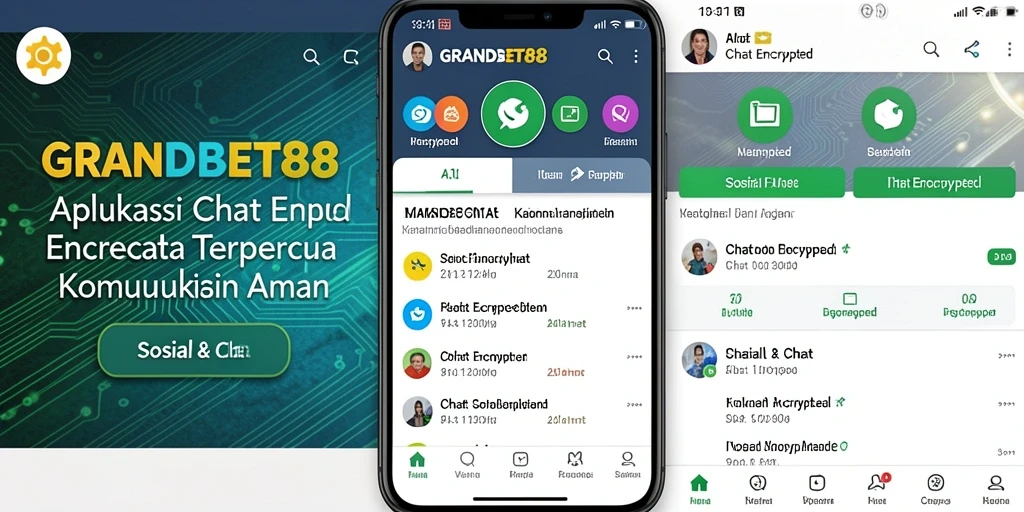 Antarmuka GRANDBET88 menampilkan fitur Chat Encrypted yang aman dan praktis.