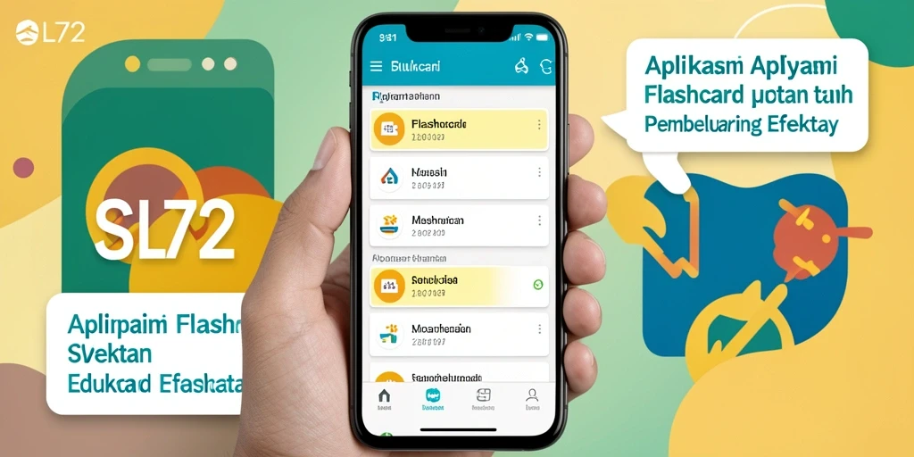 Tampilan antarmuka pengguna aplikasi Flashcard SL72 yang menarik.