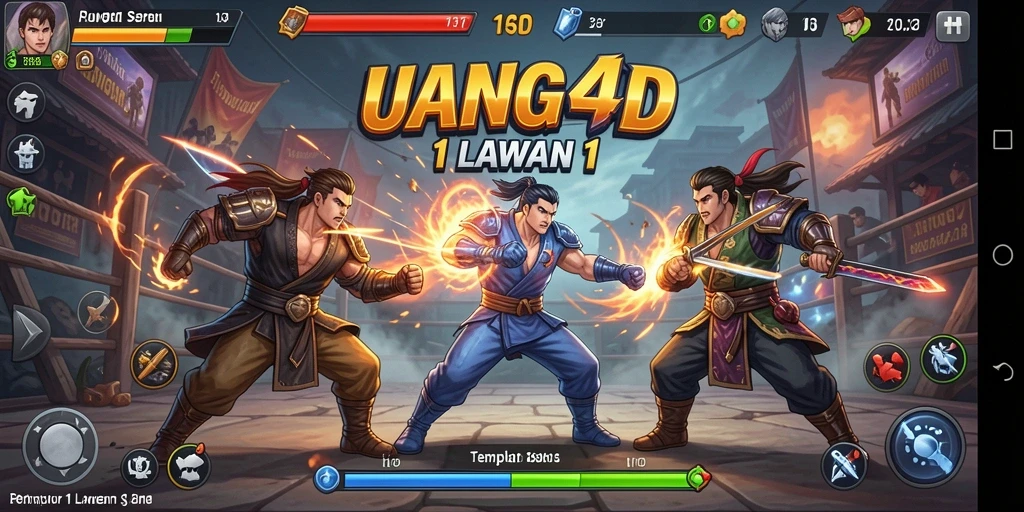 Tampilan antarmuka UANG4D yang menegangkan saat pertarungan 1 lawan 1.