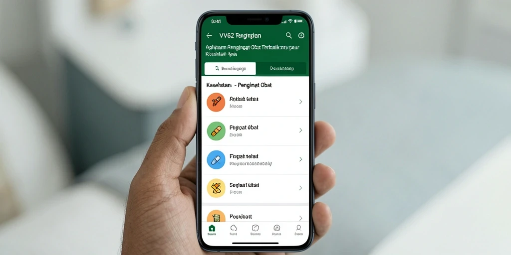 Tampilan antarmuka user-friendly aplikasi Pengingat Obat.