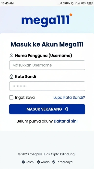 Panduan Mudah Masuk Akun mega111 untuk Android