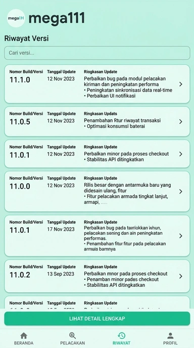 Riwayat Versi mega111 untuk Pengguna Android